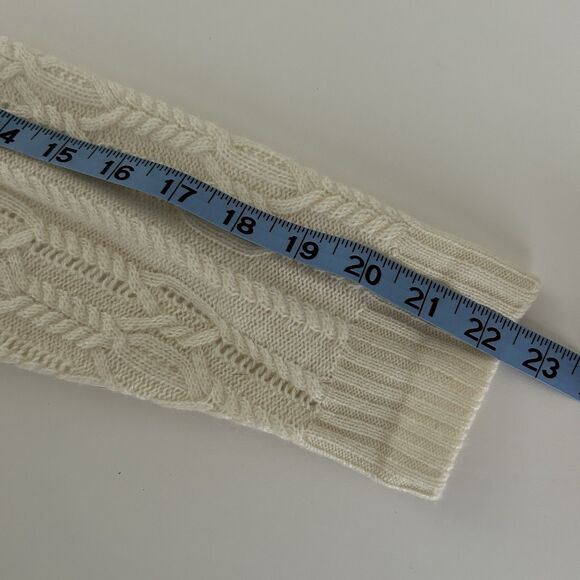 Garnet Hill Cashmere Merino Sweater M Turtleneck Cable Knit Ivory Tunic Oversize - Picture 10 of 14